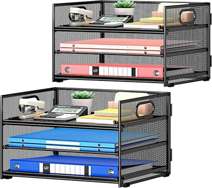 Subekyu 2-Pack 3-Tier Paper Letter Tray Organizer by SUBEKYU