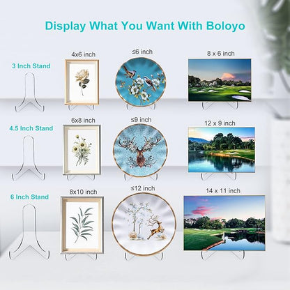 Boloyo 60-Degree Angle Acrylic Plate Display Stand, 6 Inch 2PC Clear Acrylic - Image 3