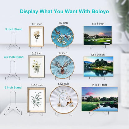 Boloyo 60-Degree Angle Acrylic Plate Display Stand, 3 Inch 5PC Clear Acrylic - Image 3