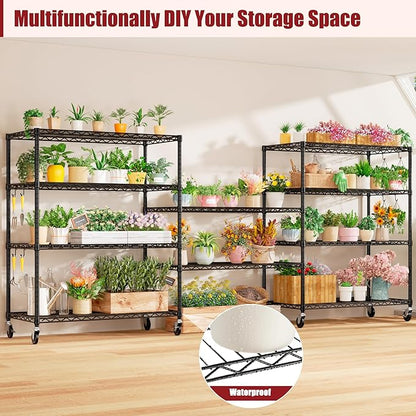 PrimeZone 3 Packs 48" W x 24" D x 81" H Heavy Duty Wire Storage Shelves - Image 6