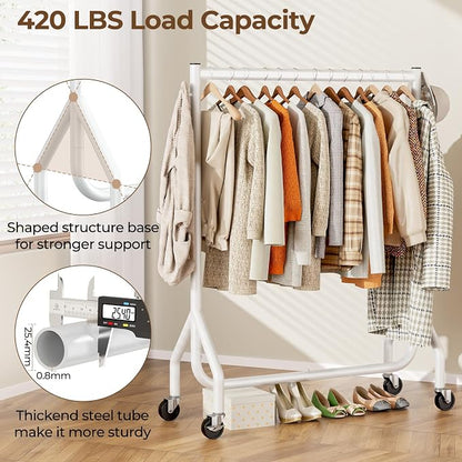 Clothes Clothing Rack, Rolling Heavy Duty Clothes Rack Load 420 LBS - Image 2