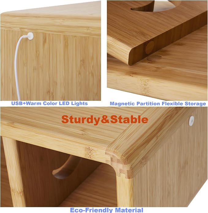 LED Floating Nightstand, Farmhouse Night Stands, 100% Solid Wood Night Stands - Image 8