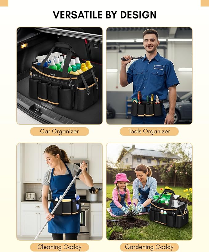 Ytonet Cleaning Caddy Bag with Detachable Apron, Extra Large Cleaning Supplies - Image 5
