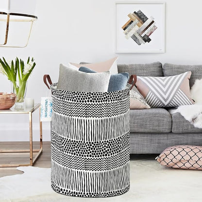 LANGYASHAN Laundry Basket Canvas Fabric Collapsible Organizer Basket - Image 6