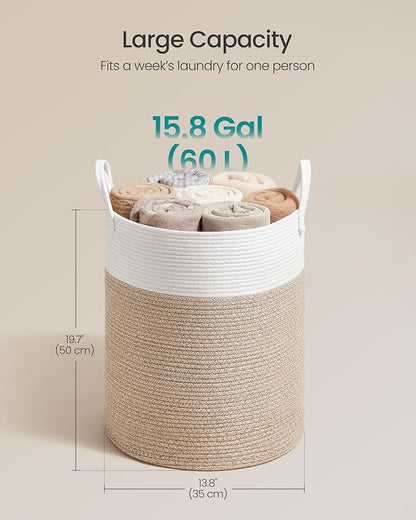SONGMICS Laundry Hamper, Cotton Rope Laundry Basket - Image 5
