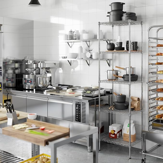 18" Deep x 24" Wide x 86" Height Wire Shelving Kit | 5-Tier | NSF Commercial - Image 7