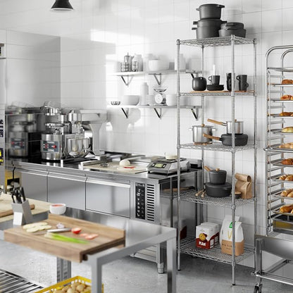18" Deep x 24" Wide x 86" Height Wire Shelving Kit | 5-Tier | NSF Commercial - Image 7