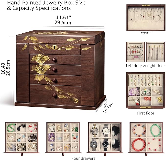 Hand-Painted Wooden Jewelry Boxes - Image 5