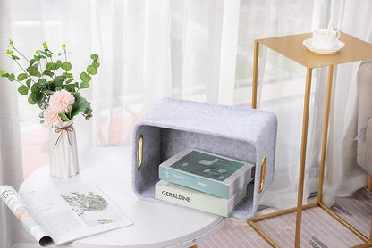 Collapsible Storage Bins Foldable Felt Fabric Storage Basket Organizer Boxes - Image 3