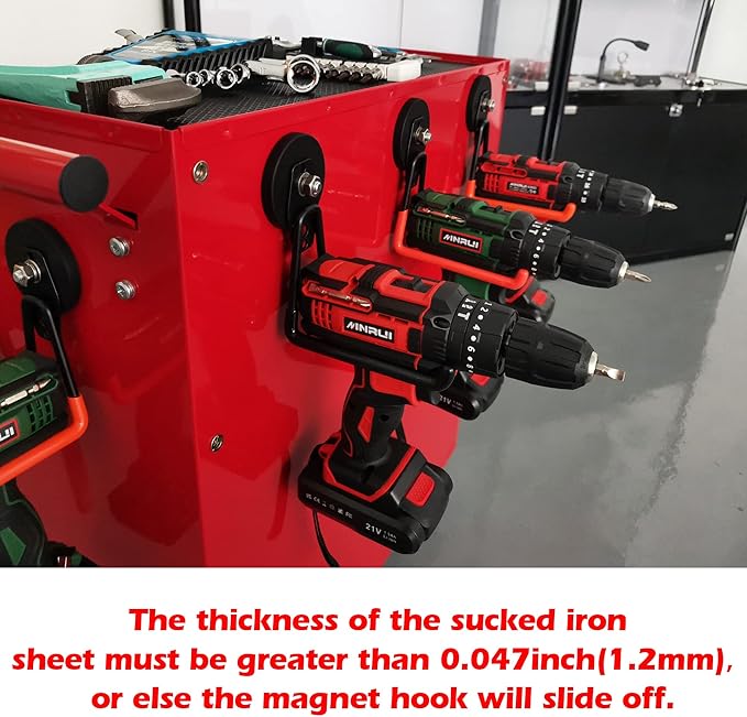 ULIBERMAGNET Magnetic Power Tool Organizer, Cordless Drill Garage Hook Heavy - Image 5