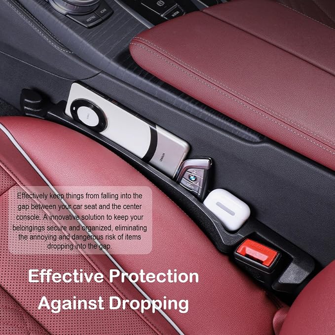 Car Seat Gap Filler 2 Pack, Auto Seat Side Gap Filler Organizer - Image 5
