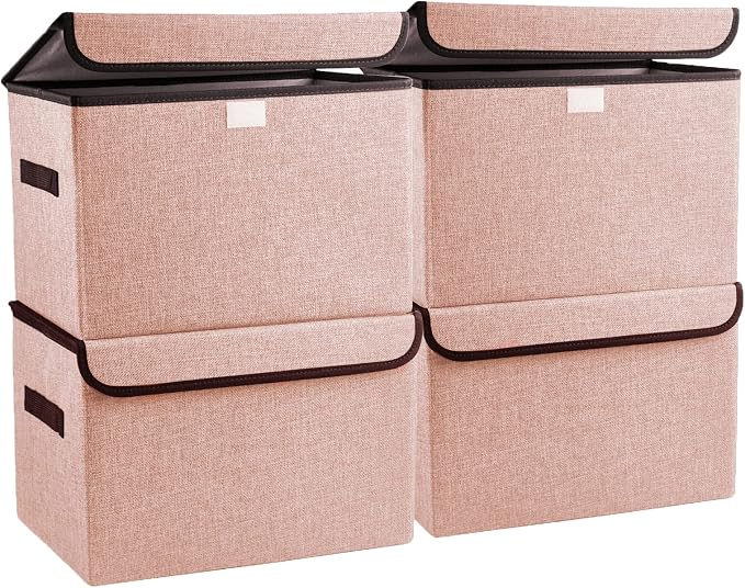 Linen Fabric Foldable Storage Cube Bin Organizer Basket by Bagnizer