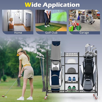 GYMAX Golf Bag Organizer, Golf Storage Garage Organizer - Image 5