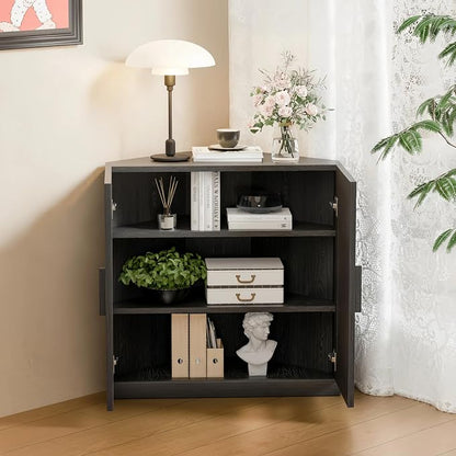 Casaphoria Farmhouse Corner Cabinet, Wooden Corner Storage Cabinet - Image 5