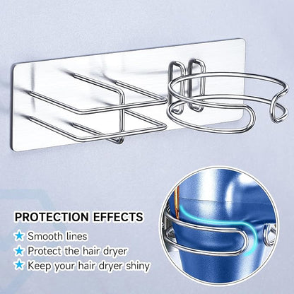 Hair Straightener Holder Hair Dryer Holder Wall Mounted, Blow Dryer and Curling - Image 3
