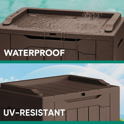 Devoko 30 Gallon Resin Deck Box 2 Pack Outdoor Indoor Waterproof Storage Box - Image 3