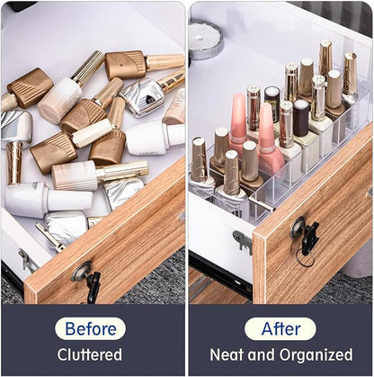 Acrylic Makeup Brush Organizers, 8 Section 8 Compartments Transparent Plastic - Image 3