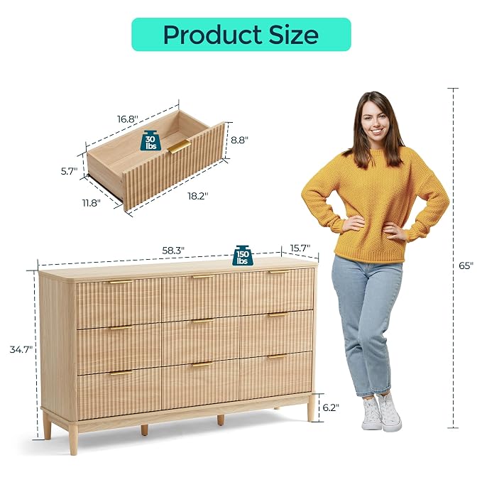 LINSY Fluted Dresser for Bedroom - Image 3
