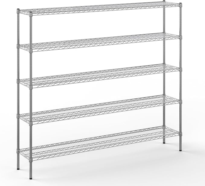 14" Deep x 72" Wide x 64" Height Wire Shelving Kit | 5-Tier | NSF Commercial by Regal+Altair