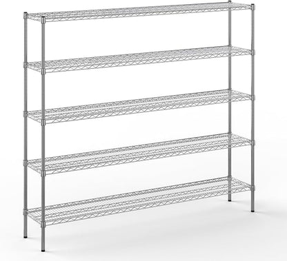 14" Deep x 72" Wide x 64" Height Wire Shelving Kit | 5-Tier | NSF Commercial by Regal+Altair