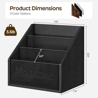 Magazine Holder, Wood Magazine Rack Floor, Mail Organizer Countertop, Magazine - Image 7