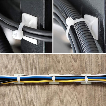 Strong Back-Glue Self Adhesive Cable Zip Tie Mounts Kit - Image 5
