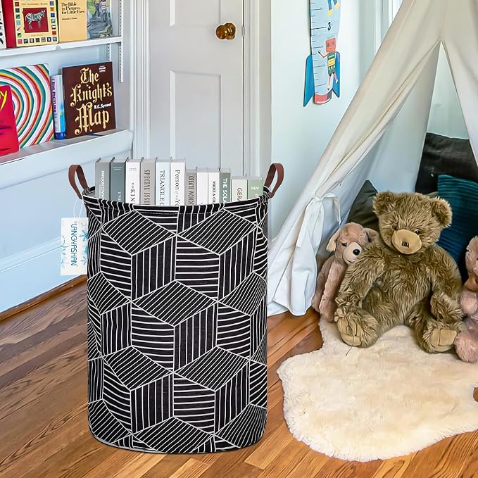 LANGYASHAN Laundry Basket Canvas Fabric Collapsible Organizer Basket - Image 6