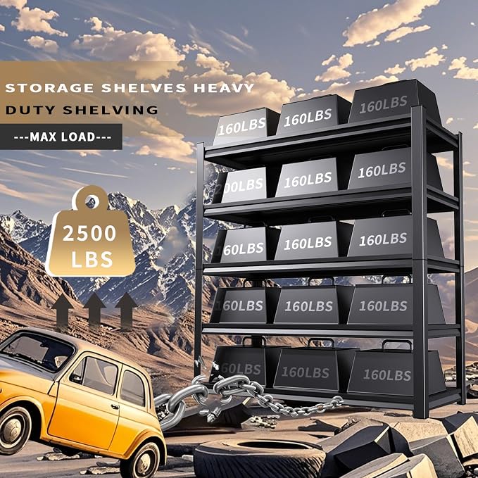 72" H Garage Shelving Heavy Duty Storage Shelves Adjustable Garage Shelves 5 - Image 4