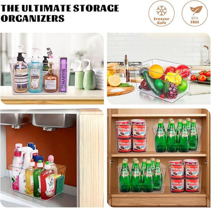Clear Plastic Storage Bins-6 Pack Large Pantry Organizers and Storage Containers - Image 6