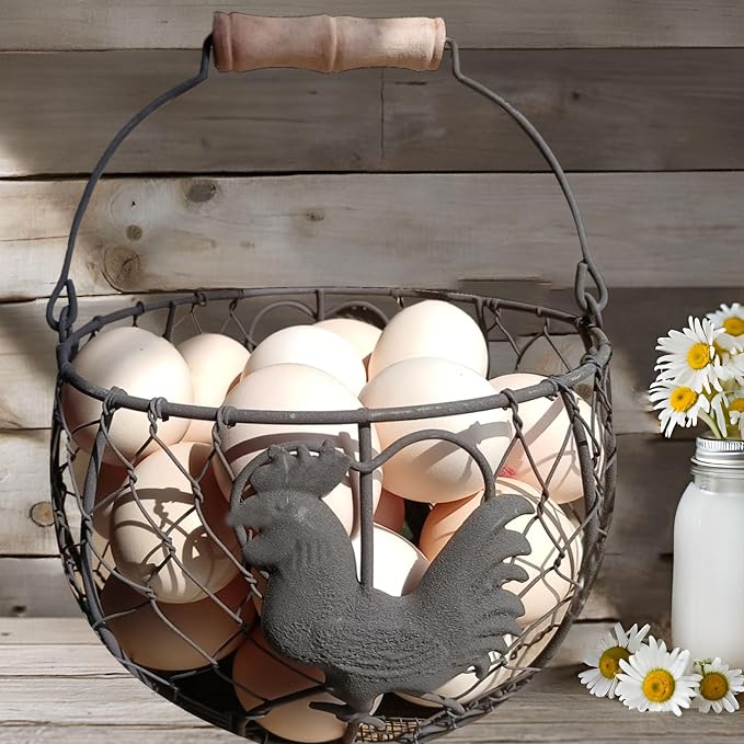 LINCOUNTRY. Chicken Wire Egg Basket by LINCOUNTRY