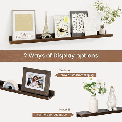 Picture Ledge Shelf, Floating Shelves Set of 2, 32 Inches Solid Wood Nursery - Image 6