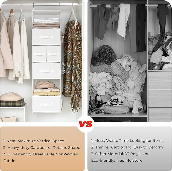 GRANNY SAYS Hanging Closet Organizer and Storage, 6 Shelf Clothes Organization - Image 7