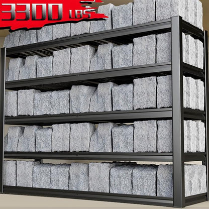 68" Wide Heavy Duty Garage Shelving Units, 5-Tier Deep Storage Shelves - Image 2