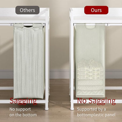 Laundry Hamper with Shelf, Laundry Basket 4 Section, Laundry Sorter with - Image 5