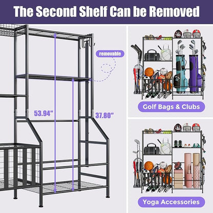 Sports Equipment Organizer, Heavy Duty Golf Bags Stand, Extra Large Ball - Image 3