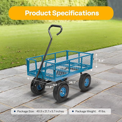 VIVOHOME Heavy Duty 880 Lbs Capacity Mesh Steel Garden Cart Folding Utility - Image 3