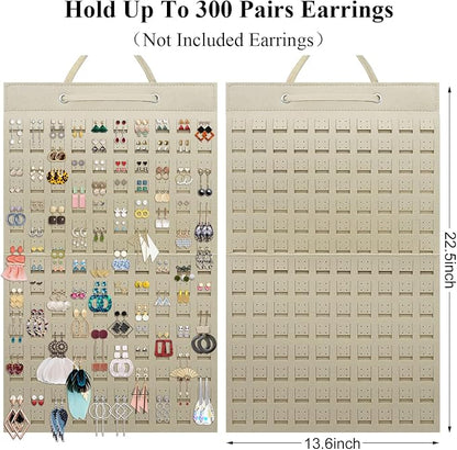 Earrings Organizer, Hanging Earring Holder Holds Up to 300 Pairs, Stud Earring - Image 2