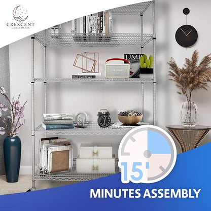 4000 LBS Heavy Duty Metal Shelving Unit – 36x18x76 NSF 5-Tier Wire Rack - Image 10