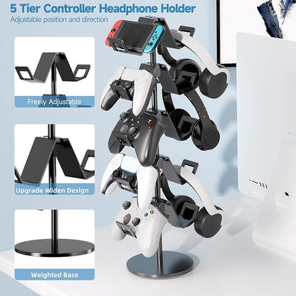 Controller Stand, 5 Tier Controller Headphone Holder - Image 2