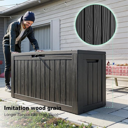 86 Gallon Outdoor Deck Box, Storage Lockable Waterproof Patio Furniture - Image 3