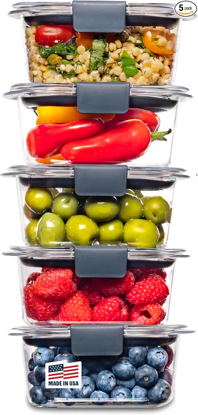 Rubbermaid Brilliance BPA-Free Food Storage Containers Multi Pack, 1.3 Cup by Rubbermaid