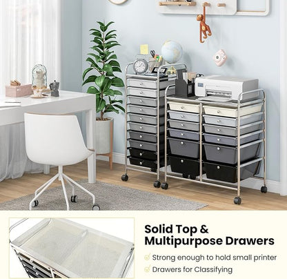 Giantex 12 Drawer Rolling Storage Cart Tools Scrapbook Paper Office School - Image 8