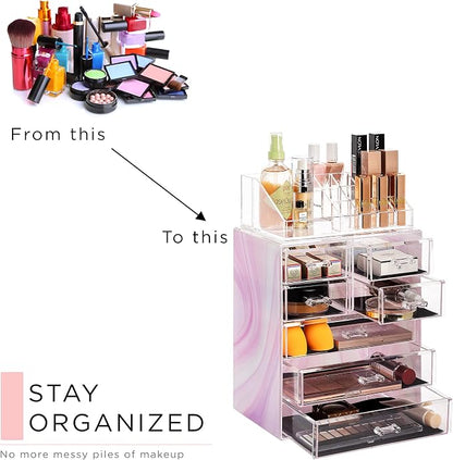 Sorbus Clear Cosmetic Makeup Organizer - Image 7