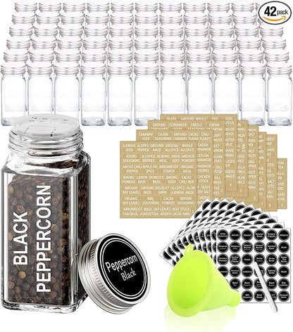 SWOMMOLY 42 Glass Spice Jars by SWOMMOLY