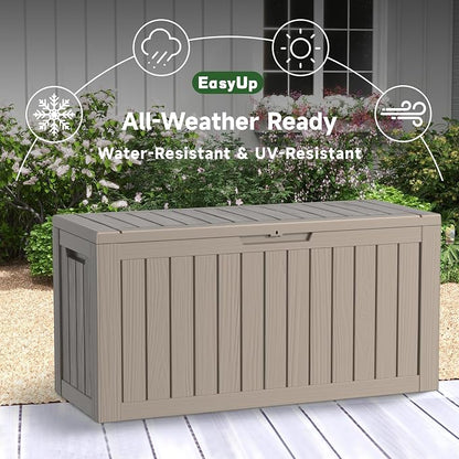 EasyUp 80 Gallon Outdoor Storage Box Waterproof, UV Resistant Resin Deck Box - Image 9