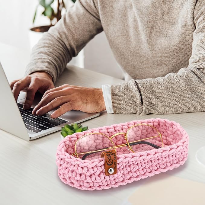 Tioncy Eyeglasses Holder for Nightstand Wool Anti Scratch Desk Bedside Knit - Image 6