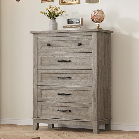 GarveeHome 5 Dresser for Bedroom, 41.3 in Tall Vertical Drawer Dresser by GarveeHome