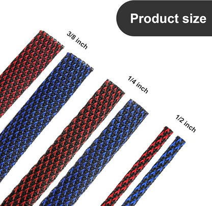 Xuniea 96ft Wire Loom Braided Cable Sleeve Covers Cord Management - Image 2