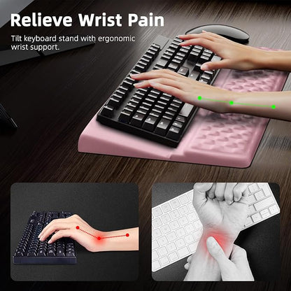 Ospelelf Keyboard Wrist Rest Pad, Comfy Ergonomic Keyboard Stand Riser Holder - Image 2