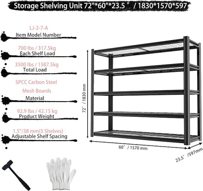 Standing Shelf Units Heavy Duty Storage Rack 3250LBS Industrial Wire Mesh - Image 3
